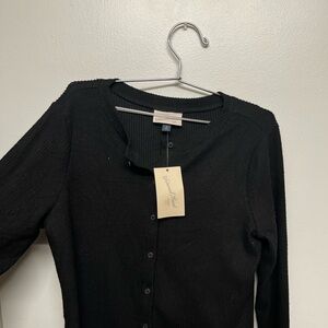 A New Day Charcoal Ribbed Cardigan